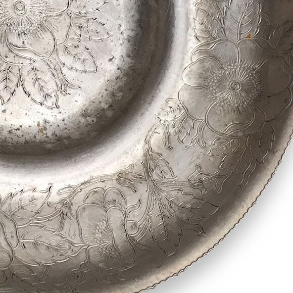 Vintage Wilson Metal Poppy Floral Hand Wrought Aluminum Bowl Brooklyn New York - Picture 9 of 16